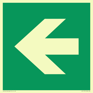 E913 Safe condition: Left arrow (90 deg supplimentary)